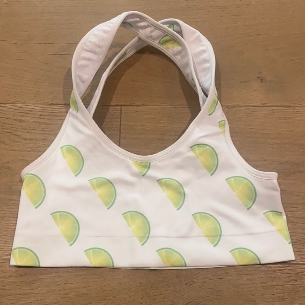 Lime print sports bra
